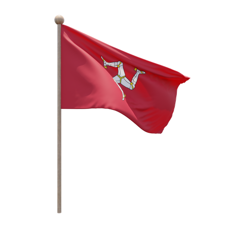 Isle of Mann Fahnenmast  3D Flag