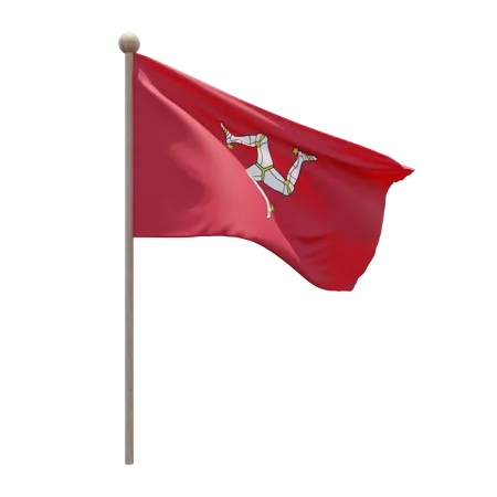 Isle of Mann Fahnenmast  3D Flag