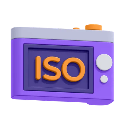 3 D 형식의 카메라 ISO 설정 모음 3D Icon