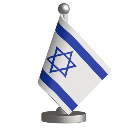 Israel Desk Flag  3D Icon