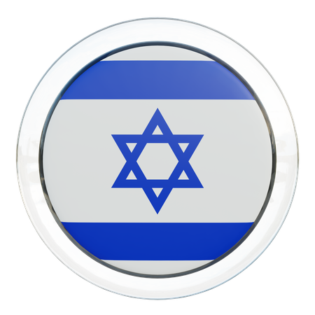Israel Flag Glass  3D Flag