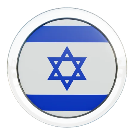 Israel Flag Glass  3D Illustration