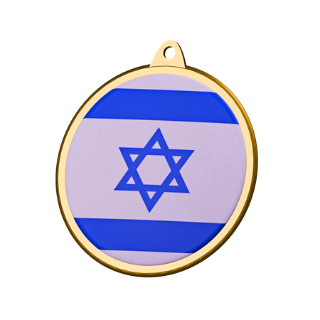 Israel Flag Medal Badge  3D Icon