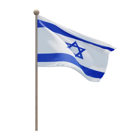 Israel Flagpole  3D Illustration