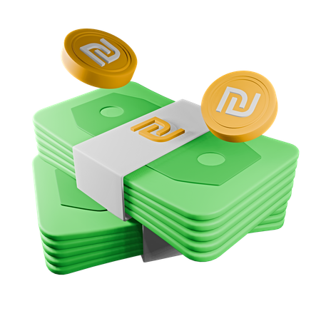 Israeli new shekel  3D Icon