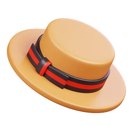 Italian Boater Hat  3D Icon