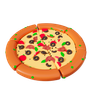 italian pizza 3d illustration