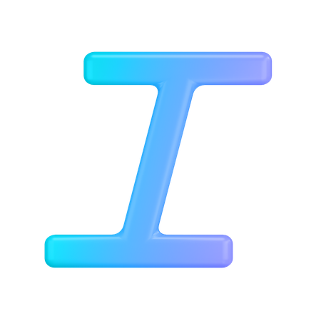 Italic Font  3D Icon