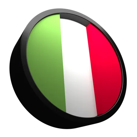 Italy Flag Icon With 3 D 3D Flag