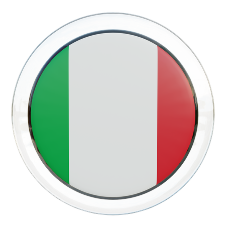 Italy Flag Glass  3D Icon