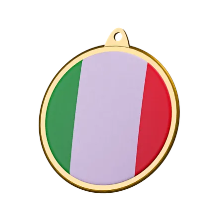 Italy Flag Medal Badge  3D Icon