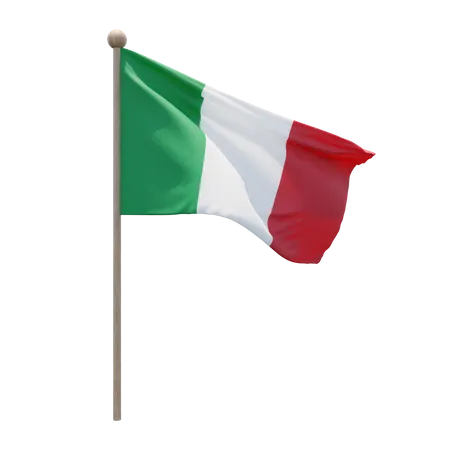 Italy Flagpole  3D Illustration