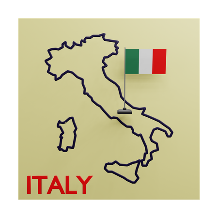 Italy Map  3D Icon