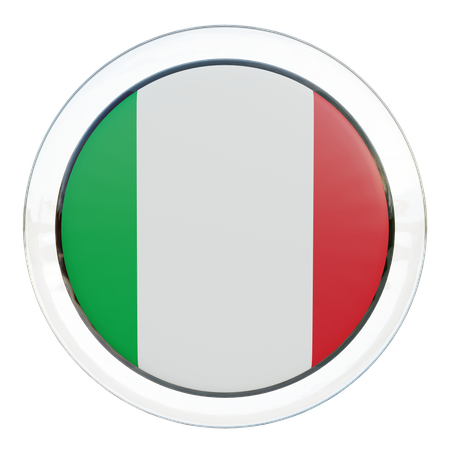 Italy Round Flag  3D Icon