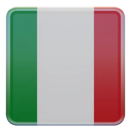 Italy Square Flag  3D Icon