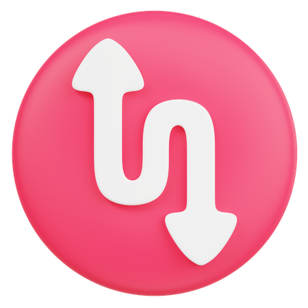 Itinéraire en zigzag  3D Icon