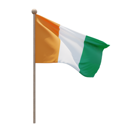 Ivory Coast Flagpole  3D Icon