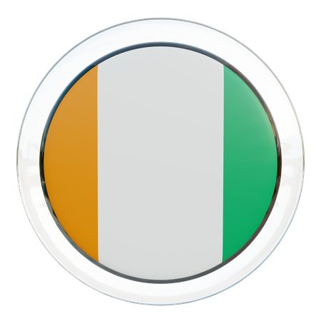 Ivory Coast Round Flag  3D Icon