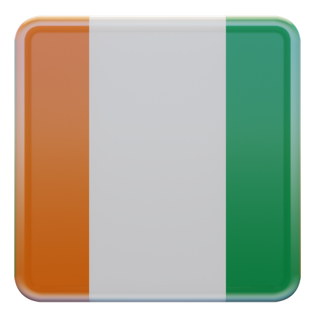 Ivory Coast Square Flag  3D Icon