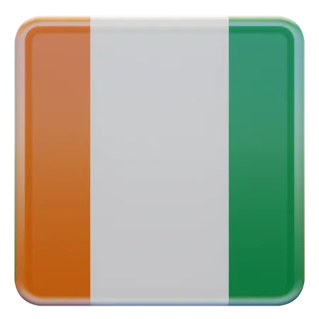 Ivory Coast Square Flag  3D Icon
