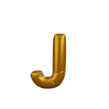 3 D Illustration Of Golden Balloon Concept Alphabet J 3D Illustration