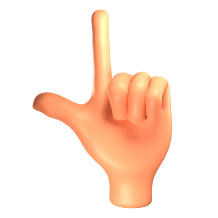 J hand gesture  3D Illustration