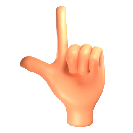 J hand gesture  3D Illustration