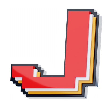 J Letter  3D Icon