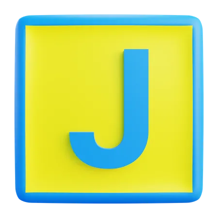 3 D J Letter With Isolated Background 3D Icon