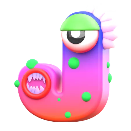 Alfabeto monstro j  3D Icon