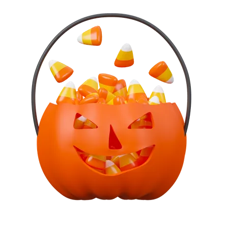 Jack O Lantern Basket  3D Icon