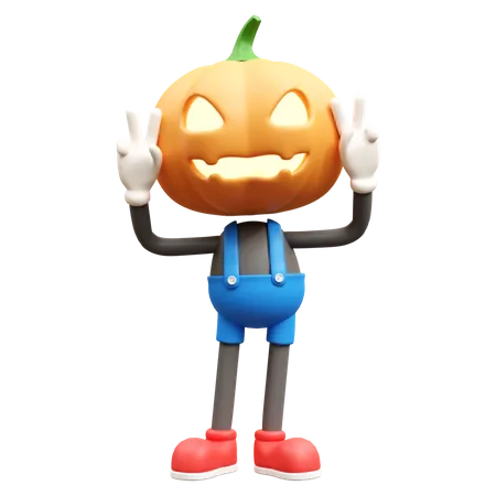 Jack o lantern com gesto ok  3D Illustration