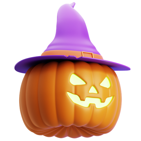 Jack o linterna con sombrero  3D Icon