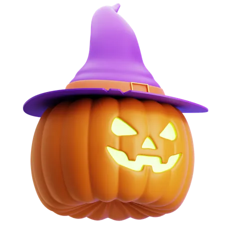 Jack o linterna con sombrero  3D Icon