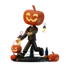 Jack O Lantern Walking With Scary Pumpkin