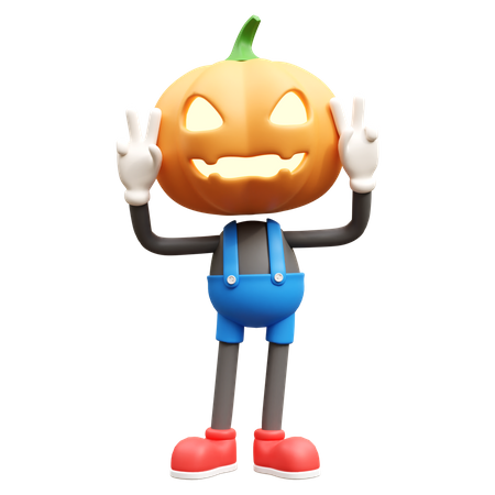 Jack O Lantern With Ok Gesture  3D Illustration