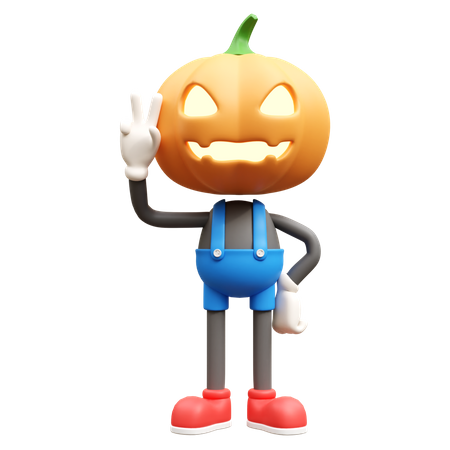 Jack O Lantern With Ok Gesture  3D Illustration