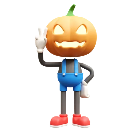 Jack O Lantern With Ok Gesture  3D Illustration