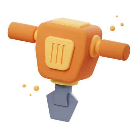 3 D Illustration Render Of Jackhammer Icon Designs Perfect For Construction Demolition Roadwork And Heavy Machinery Themed Projects To Enhance Your Designs 3D Icon
