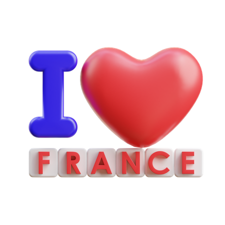J'aime la France  3D Icon
