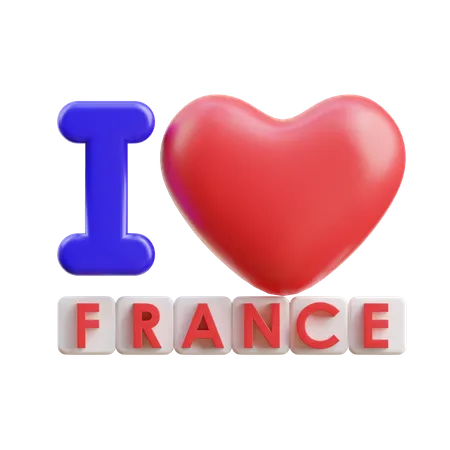 J'aime la France  3D Icon