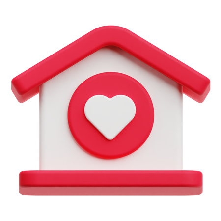 J'aime la maison  3D Icon