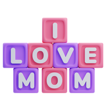 J'aime maman cube  3D Icon