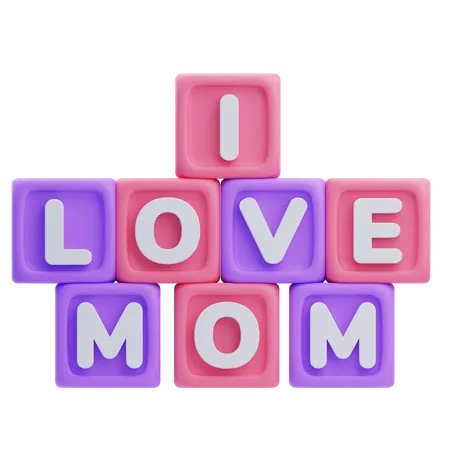 J'aime maman cube  3D Icon