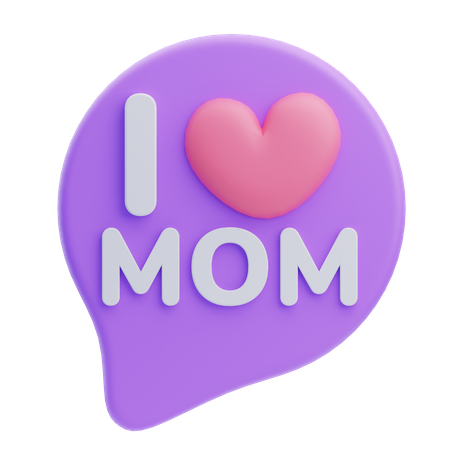 J'aime maman message  3D Icon