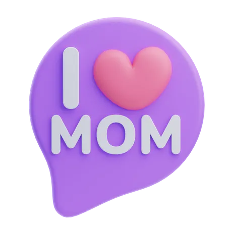 J'aime maman message  3D Icon