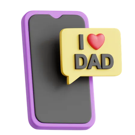 J'aime papa message  3D Icon