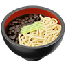 3d black bean noodles illustration