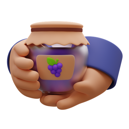 Jam Jar In Hands  3D Icon