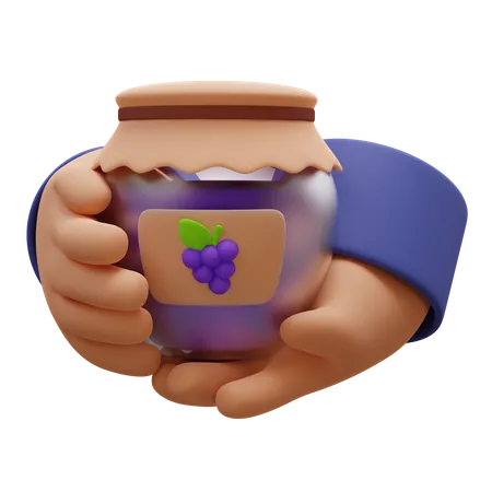 Jam Jar In Hands  3D Icon